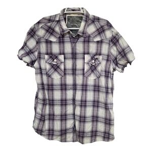 Slade wilder shirt mens size xxl purple white cotton button up casual minimalist